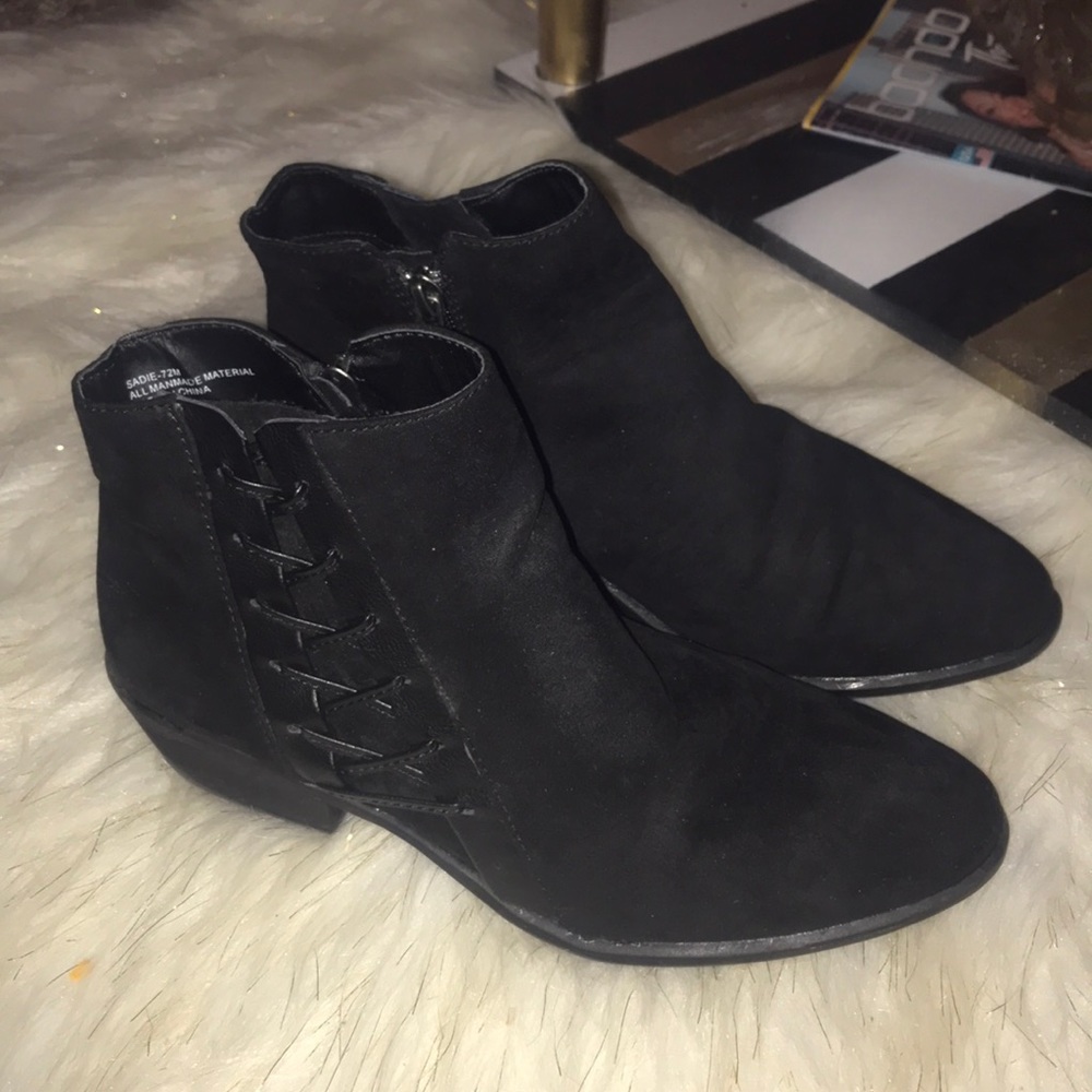 Black faux suede booties US Size 8.5